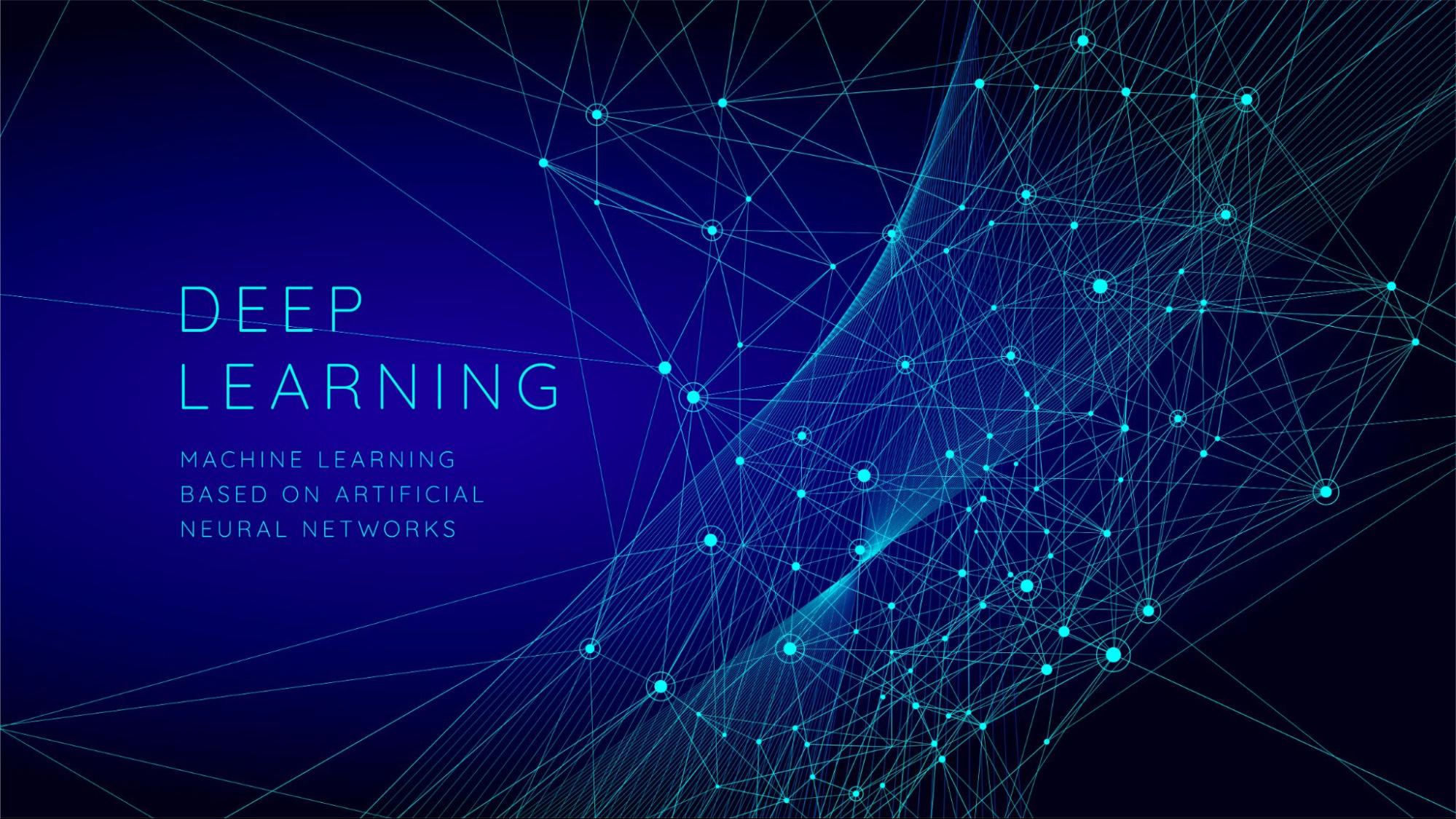 redes neurais azuis com fundo azul escuro. 