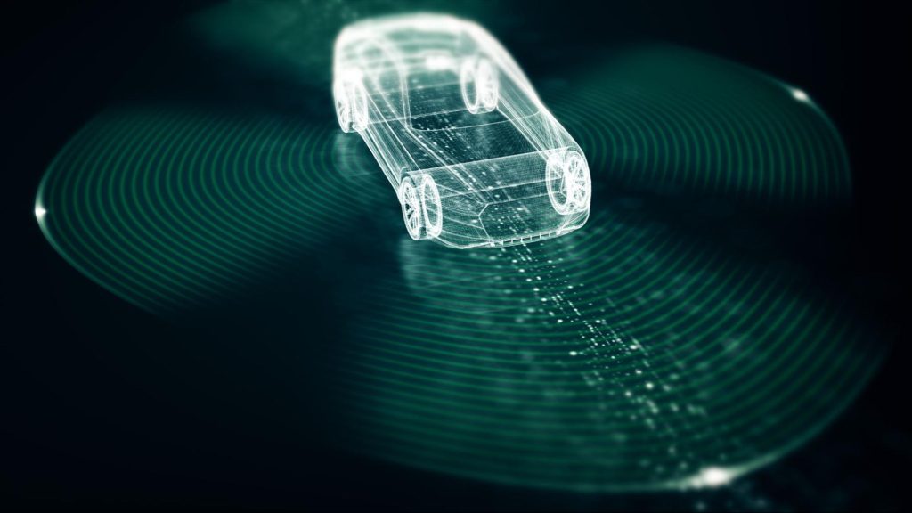  renderização de carro autônomo guiado por parâmetros de direção da visão computacional